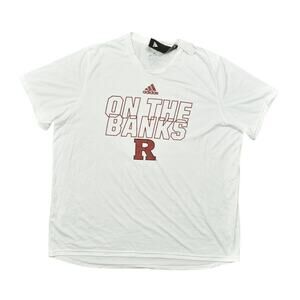 Adidas Men's 2XL White T-Shirt Polyester Rutgers On the Bank Creator Tee